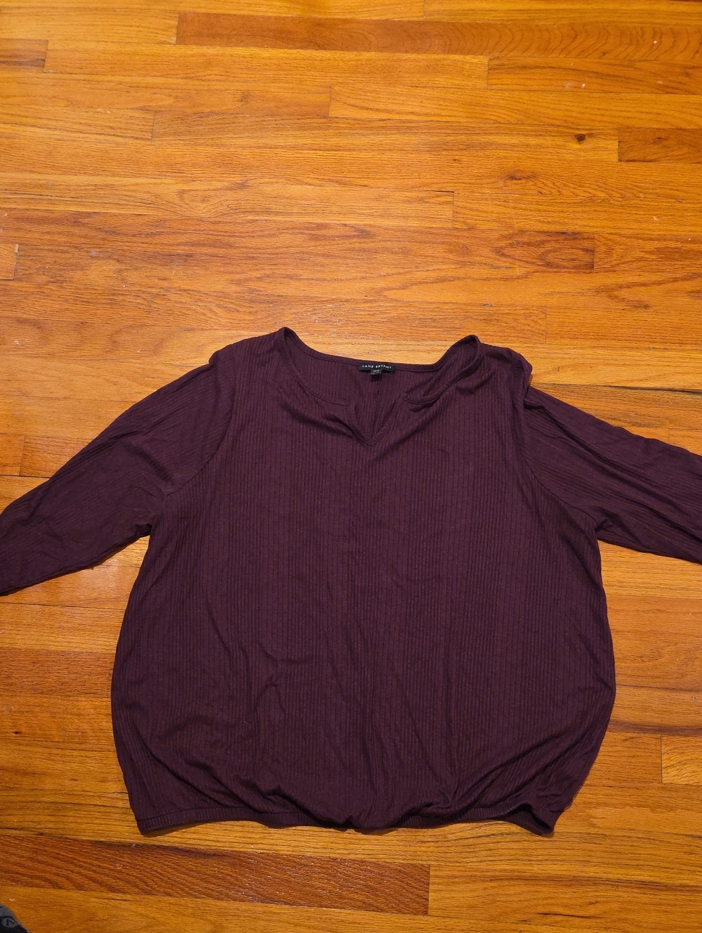 Lane Bryant Ribbed Long Sleeve Top Deep Purple Size 18/20
